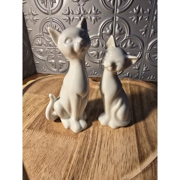 High Gloss OMC Pair Of White Cats Figures Standing - Picture 3 of 7